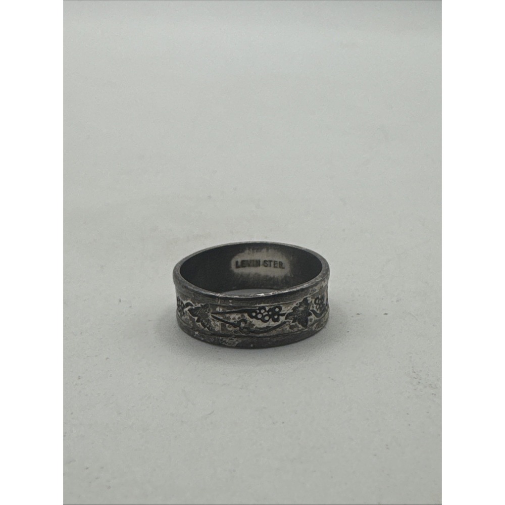 ED LEVIN STERLING SILVER ETCHED GRAPE‎ VINE AND LEAVES RING SIZE 6.75